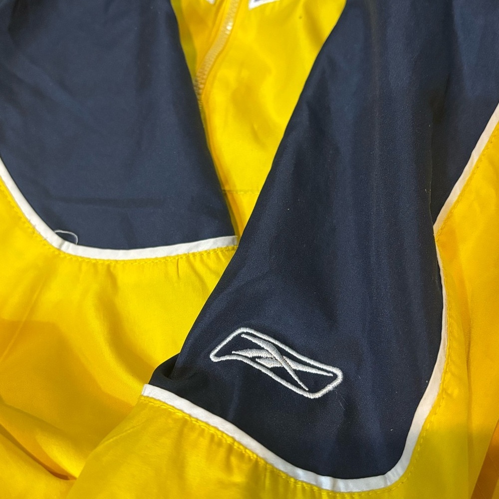 Reebok Y2K Yellow Navy Windbreaker Jacket Youth Large Runs Smaller colorblock - Picture 3 of 9